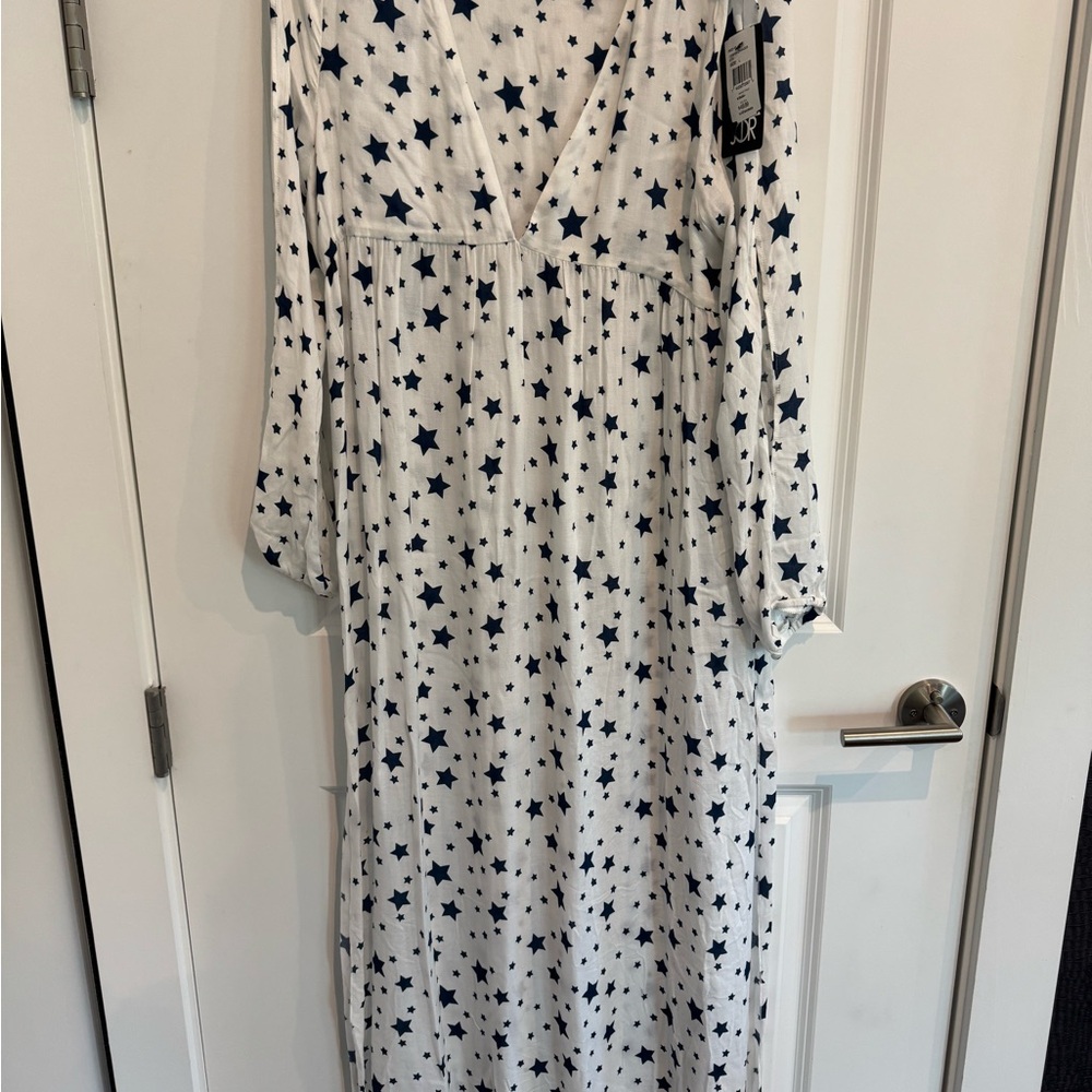 Chaser Star Starry Maxi Dress - White and Blue